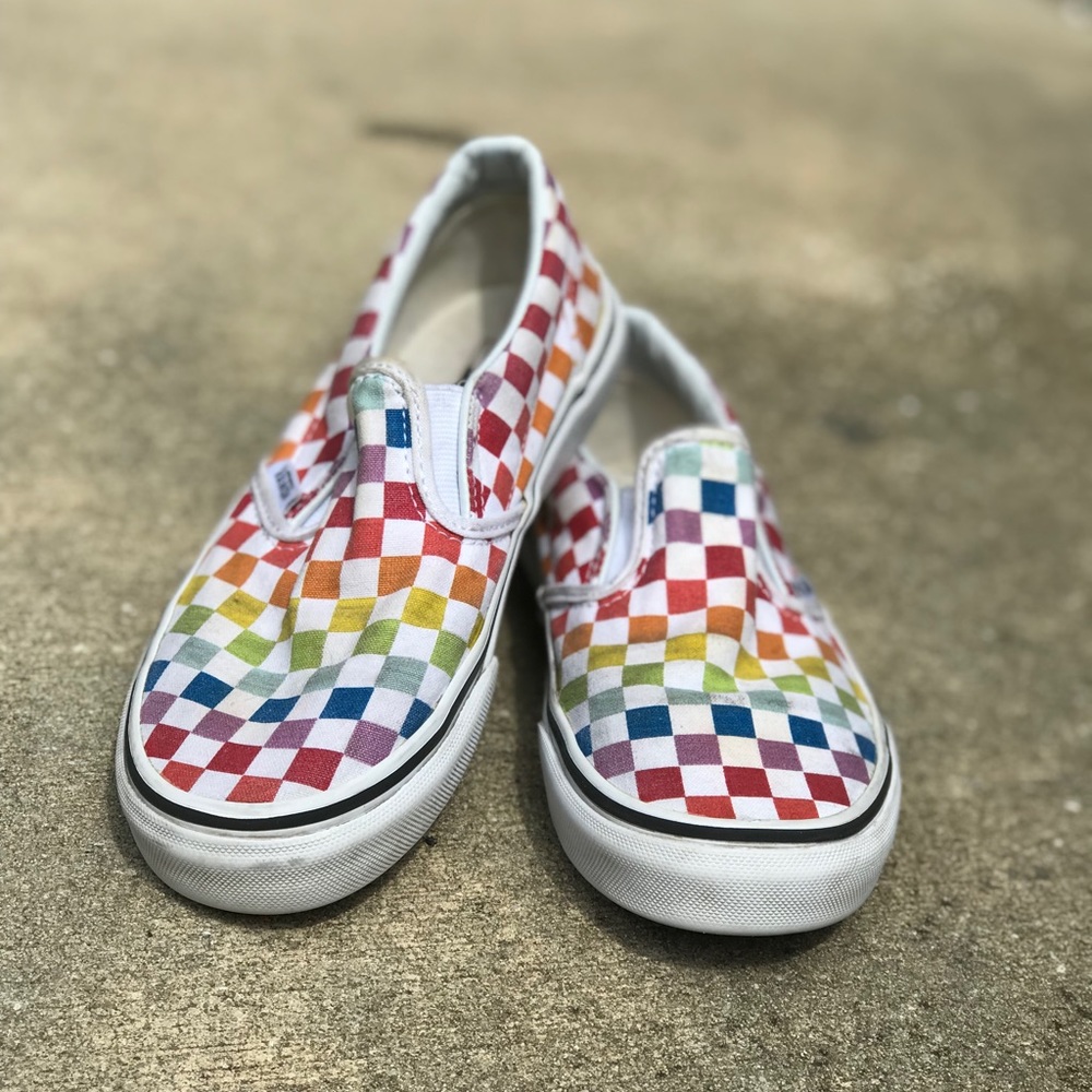 Rainbow Checkered Vans